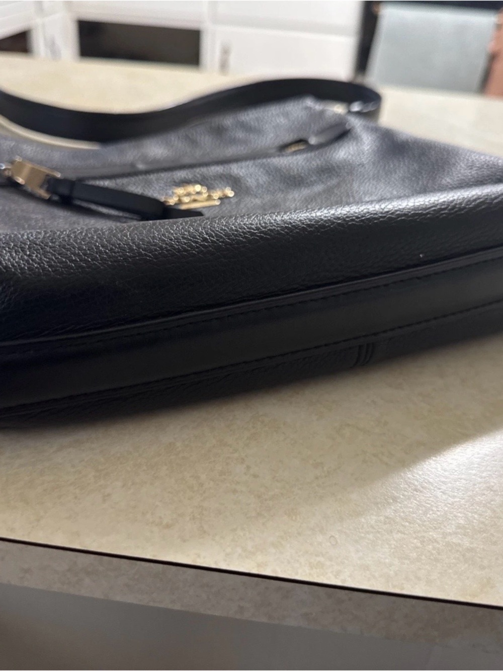 Coach Black Pebbled Leather Crossbody with Gold Hardware - Picture 10 of 10